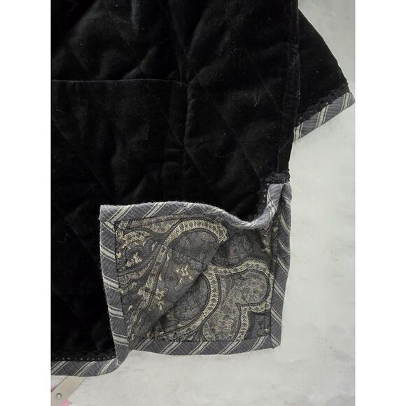 Koos Of Course Womens Reversible Quilted Paisley Black Velvet‎ Chore Jacket 1X - Picture 6 of 12